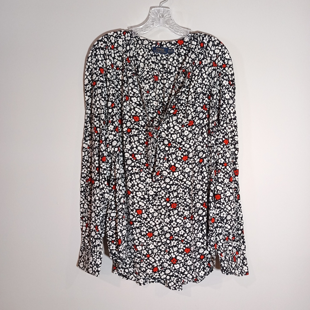 Polo Ralph Lauren Multicolor Floral Long Sleeve Blouse Top Size XXL